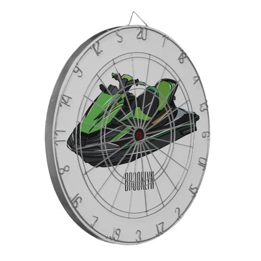Afbeelding Jet ski cartoon Dartbord (Voorkant Links)