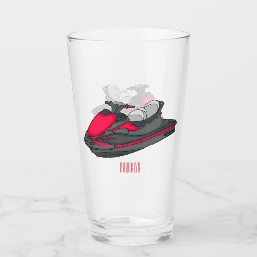 Afbeelding Jet ski cartoon Glas (Achterkant)