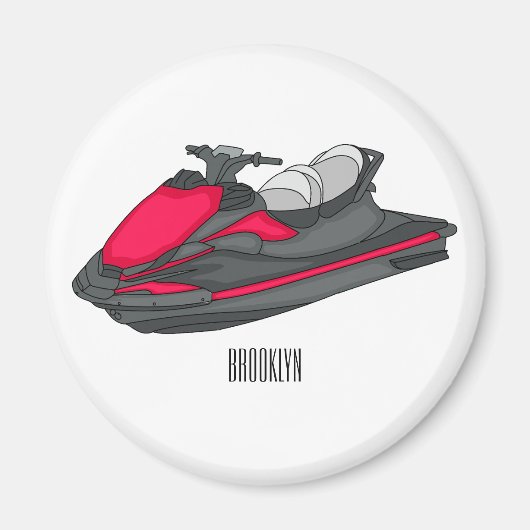 Afbeelding Jet ski cartoon Magneet (Voorkant)