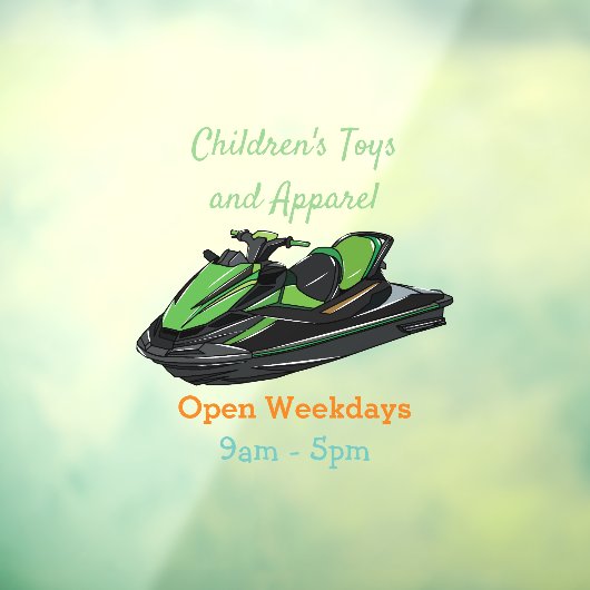 Afbeelding Jet ski cartoon Raamsticker (Vel 3)