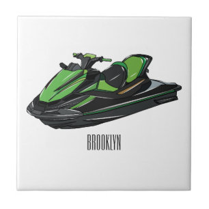 Afbeelding Jet ski cartoon Tegeltje