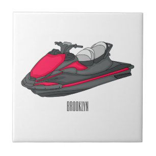 Afbeelding Jet ski cartoon Tegeltje