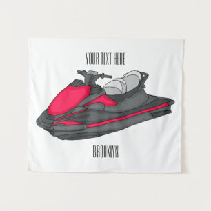 Afbeelding Jet ski cartoon Wandkleed