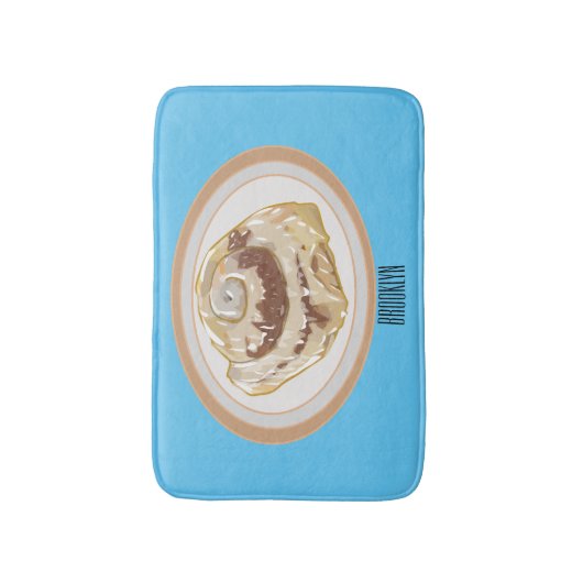 Afbeelding kaneelrol cartoon badmat (Voorkant Verticaal)