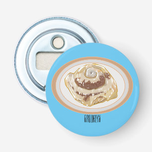 Afbeelding kaneelrol cartoon button flesopener