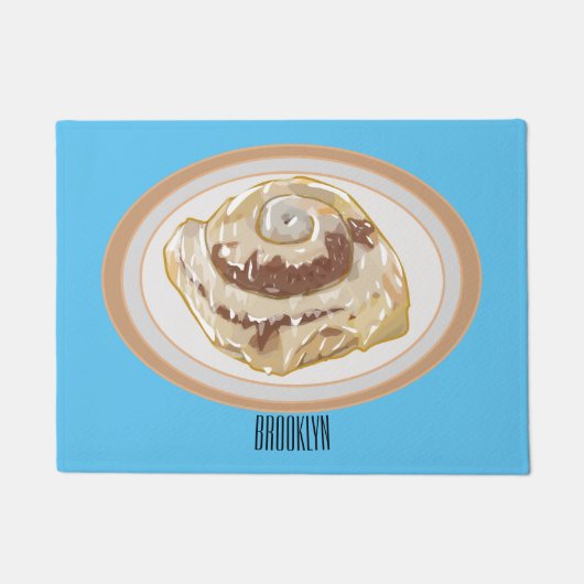 Afbeelding kaneelrol cartoon deurmat (Voorkant)