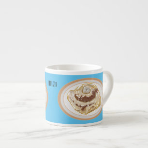 Afbeelding kaneelrol cartoon espresso kop