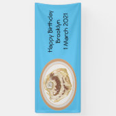 Afbeelding kaneelrol cartoon spandoek (Verticaal)