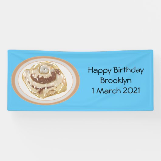 Afbeelding kaneelrol cartoon spandoek (Horizontaal)