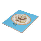 Afbeelding kaneelrol cartoon tegeltje (Zijkant)