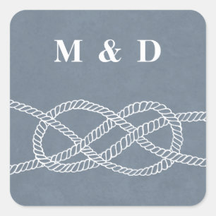 Afbeelding Knot Envelope Seal Sticker - Blue Grey