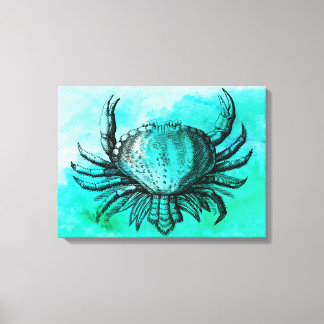 Afbeelding krab (onderwaterdier) (doorsnede) canvas afdruk
