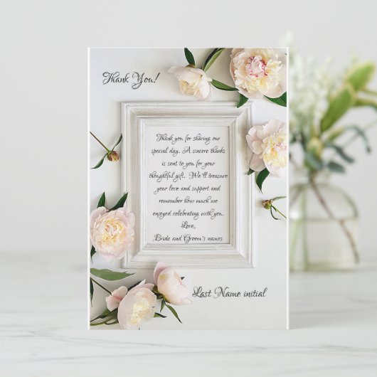 Afbeelding Lijst bruiloft Hartelijk dank Kaart (Staand voorkant)