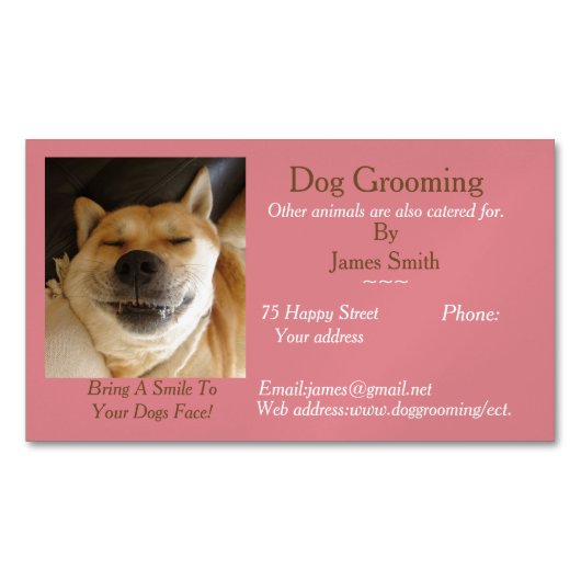 afbeelding met een grappige hond magnetisch visitekaartje (Voorkant)