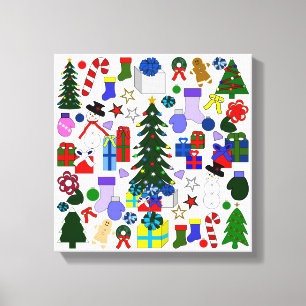 Afbeelding met kerstcadeaubonbons canvas afdruk