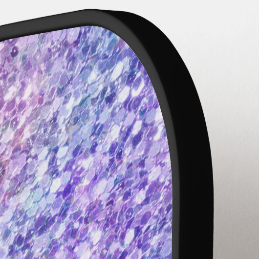Afbeelding met meerkleurige glittertextuur pickleball paddle (Links Detail)