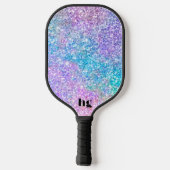 Afbeelding met meerkleurige glittertextuur pickleball paddle (Achterkant)