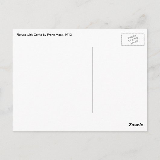 Afbeelding met vee van Franz Marc,  kunst Briefkaart (Achterkant)