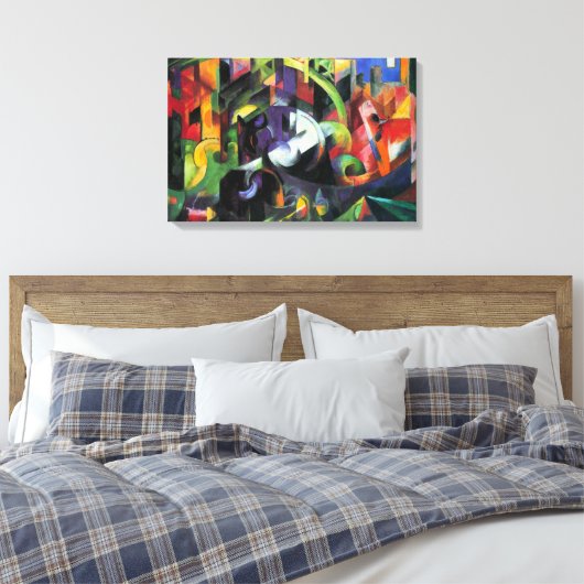 Afbeelding met vee van Franz Marc, kunst Canvas Afdruk (Insitu (Slaapkamer))