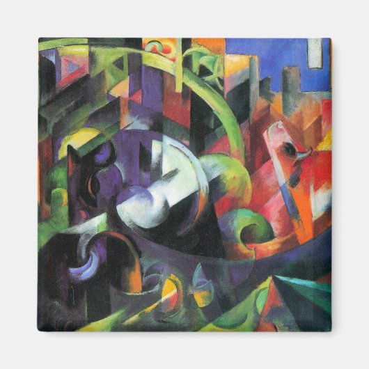 Afbeelding met vee van Franz Marc,  kunst Magneet (Voorkant)
