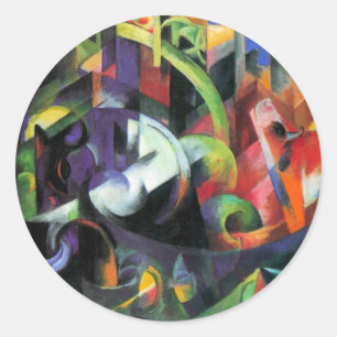 Afbeelding met vee van Franz Marc, kunst Ronde Sticker