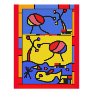 Afbeelding met vis moderne kunst foto afdruk