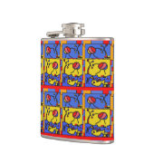 Afbeelding met vis moderne kunst heupfles (Links)