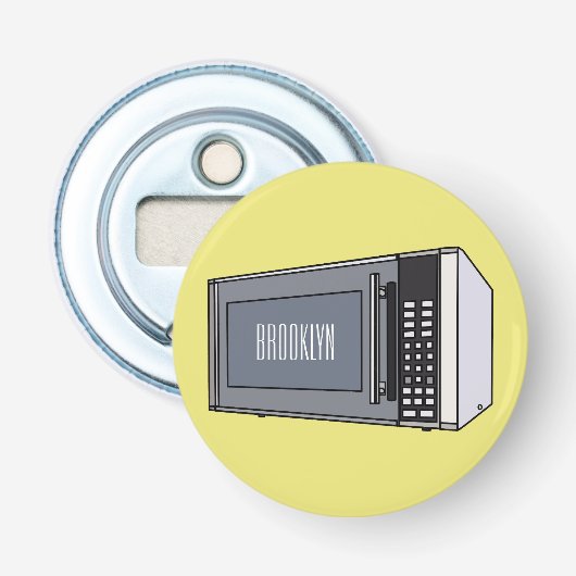 Afbeelding microgolf cartoon button flesopener (Voorkant)