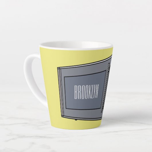 Afbeelding microgolf cartoon latte mok (Linkerhoek)