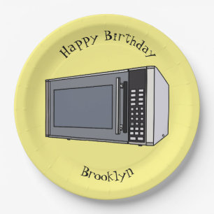 Afbeelding microgolf cartoon papieren bordje