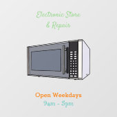 Afbeelding microgolf cartoon raamsticker (Vel)