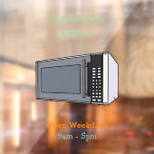 Afbeelding microgolf cartoon raamsticker (Vel 2)