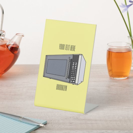 Afbeelding microgolf cartoon reclamebord met voetstuk (Insitu)