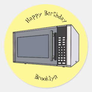 Afbeelding microgolf cartoon ronde sticker