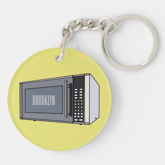 Afbeelding microgolf cartoon sleutelhanger (Achterkant)
