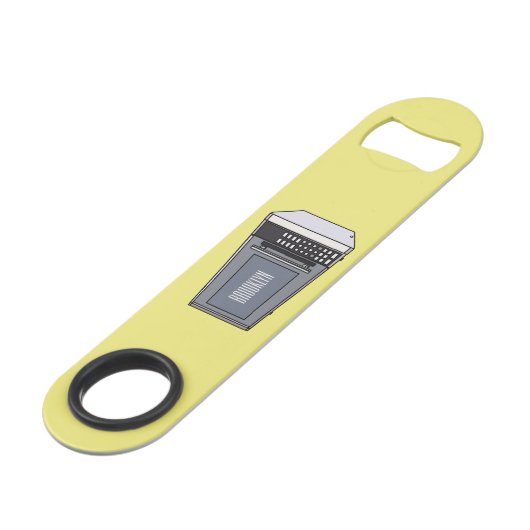 Afbeelding microgolf cartoon speed flessenopener (Voorkant Gekanteld)