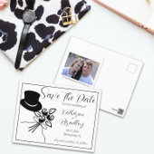 Afbeelding minimalistisch script opslaan Datum Briefkaart