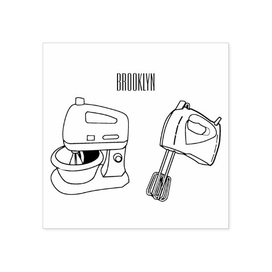 Afbeelding mixer cartoon 	rubberstempel (Afrduk)