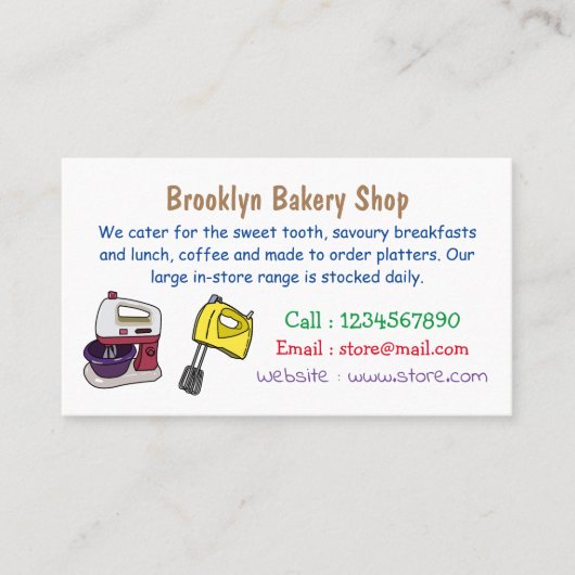 Afbeelding mixer cartoon visitekaartje (Voorkant)