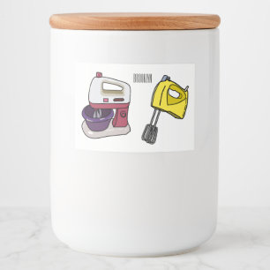Afbeelding mixer cartoon voedselcontainer etiket
