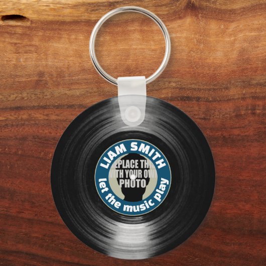 Afbeelding- of fotovinylrecord sleutelhanger (Achterkant)