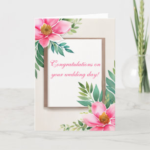 Afbeelding omwoeld door waterverf bloemen bedankkaart