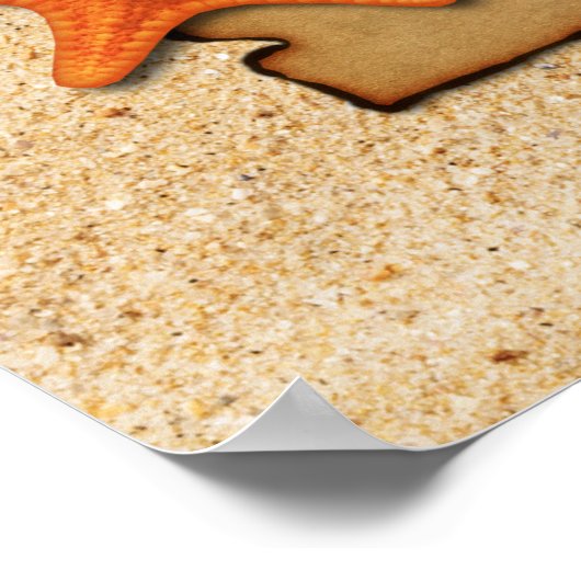 Afbeelding op zand-achtergrond - Poster afdrukken (Hoek)