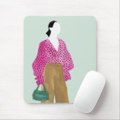 Afbeelding permanente Mode - Polka Dot Top Muismat (Met muis)