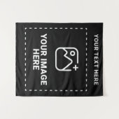 Afbeelding plus tekst wandkleed (Voorkant (horizontaal))