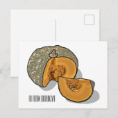 Afbeelding pompoencartoon briefkaart (Voorkant / Achterkant)