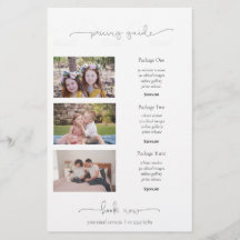 Afbeelding Prijslijst met prijzen voor fotografie