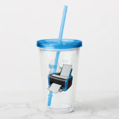 Afbeelding printercartoon acryl drinkbeker (Achterkant)