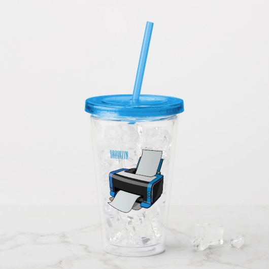 Afbeelding printercartoon acryl drinkbeker (Achterkant ijs)