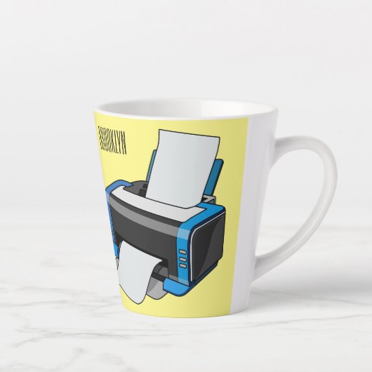 Afbeelding printercartoon latte mok (Rechts)